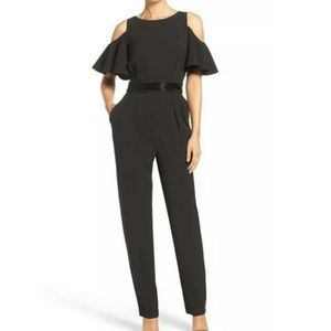 Eliza J black cold shoulder dressy formal jumpsuit